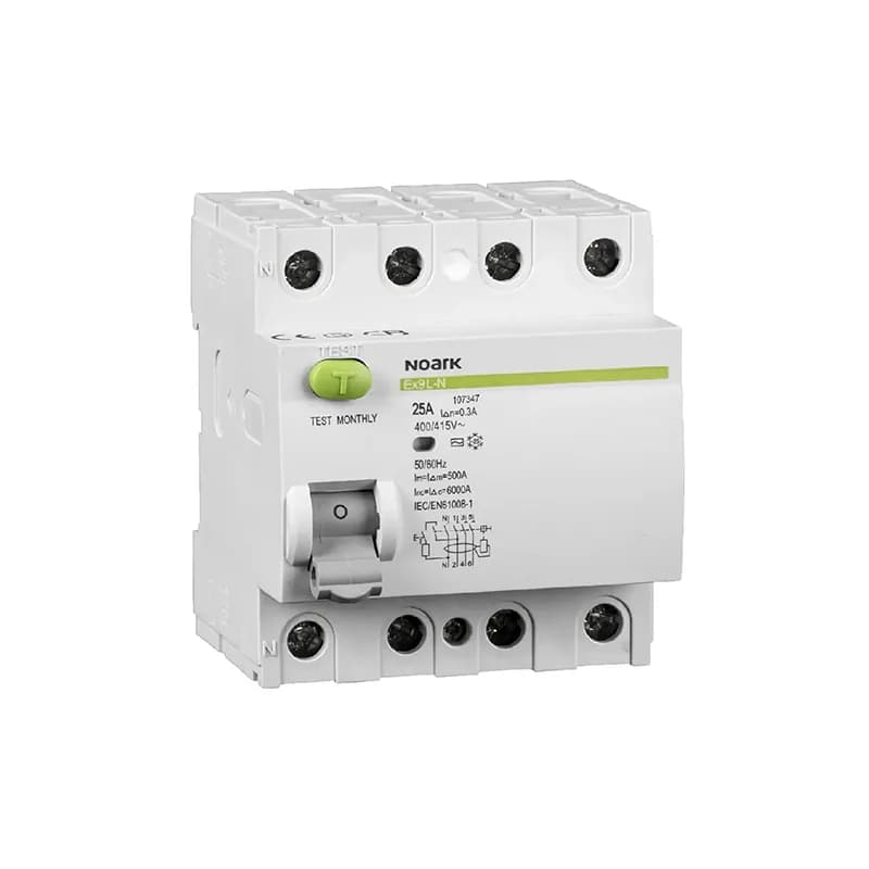 Residual current circuit breaker Icn=6kA, 4-pole, In=63A, In=300mA, type S+A