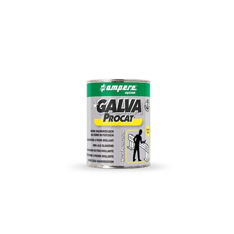 GALVA PROCAT CYNKOWNICZA 250ML KT12 - Farba zaprawkowa to specjalistyczna, srebrna farba cynkowa przeznaczona do galwanizacji na zimno w odcieniu błyszczącym.