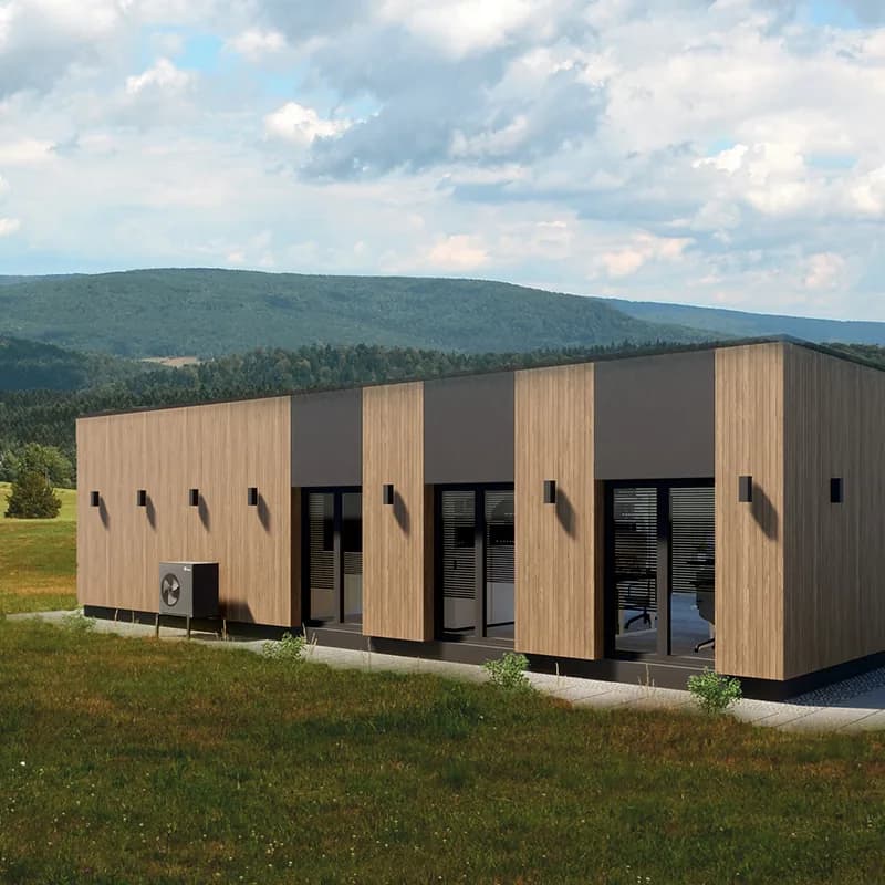 Biuro modułowe z możliwością rozbudowy, technologia CLT, parterowy, powierzchnia użytkowa 61.00-173.00 m2